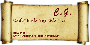 Czékmány Géza névjegykártya