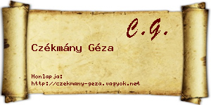 Czékmány Géza névjegykártya