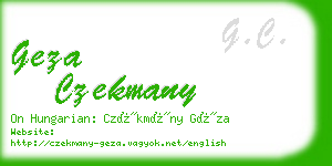geza czekmany business card